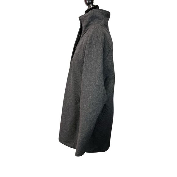NWOT Pendleton Cascade Wool Coat Charcoal Funnel Neck Stripe Lining Women’s sz L - Picture 7 of 16